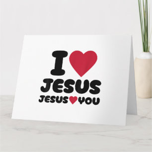 Tarjeta Amo a Jesús y Jesús te ama cristiano