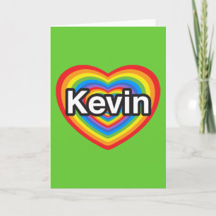 Tarjeta Amo a Kevin. Te amo Kevin. Corazón