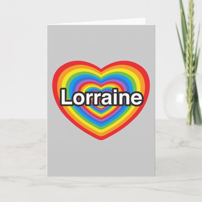 Tarjeta Amo a Lorena. Te amo, Lorraine. Corazón (Anverso)