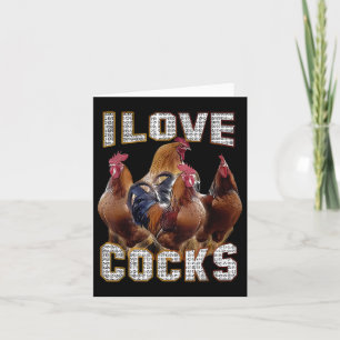 Tarjeta Amo A Los Amantes De Pollos Graciosos De Roosters