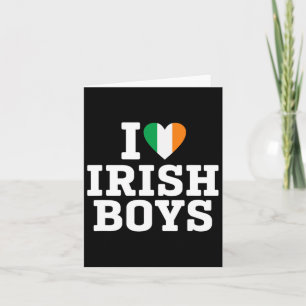 Tarjeta Amo a los chicos irlandeses bandera de Irlanda cor