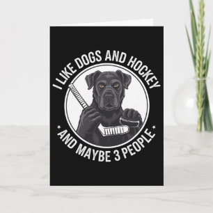Tarjeta Amo a los perros y al hockey y, tal vez, a 3 perso