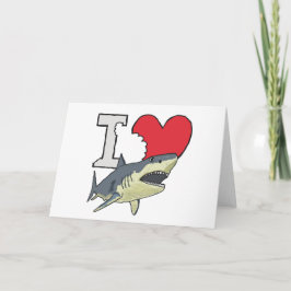 Tarjeta Amo a los tiburones