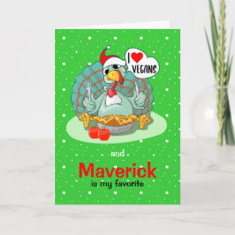 Tarjeta Amo a los Veganos y (personalizado) es mi favorito