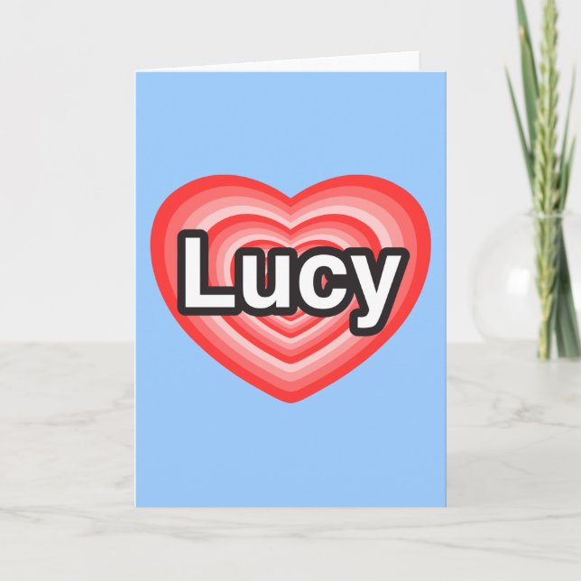 Tarjeta Amo a Lucy. Te amo Lucy. Corazón (Anverso)