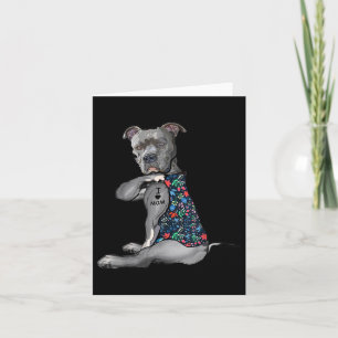 Tarjeta Amo A Mamá Funny Madres De Flores De Pitbull Tatto