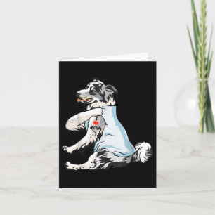 Tarjeta Amo A Mamá Tattoo Azul Merle Collie Mamá Perro Lov