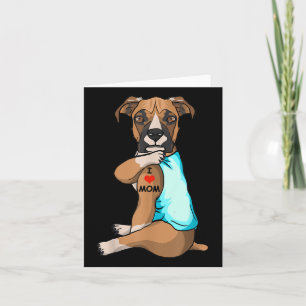 Tarjeta Amo a Mamá Tattoo Boxer Mamá Perro Lover Mujeres