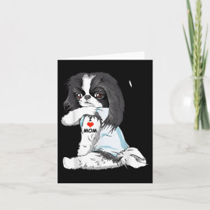 Tarjeta Amo A Mamá Tattoo Japonesa Chin Mom Perro Lover