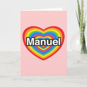 Tarjeta Amo a Manuel. Te amo, Manuel. Corazón