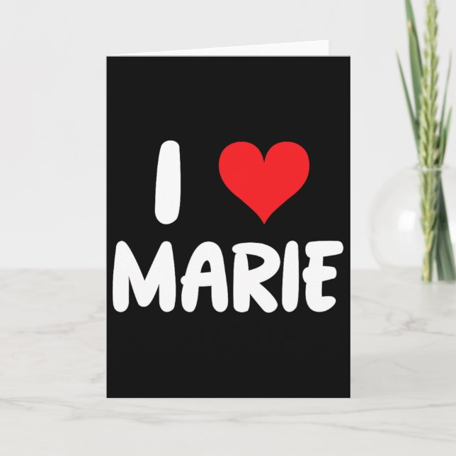 Tarjeta Amo a Marie - Corazón - Nombre  (Anverso)