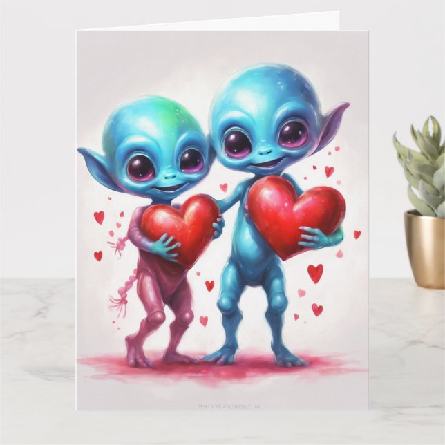 Tarjeta Amo a mi alienígena (Planta pequeña)