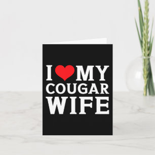 Tarjeta Amo a mi esposa Cougar Corazón Hombre Regalos Dive