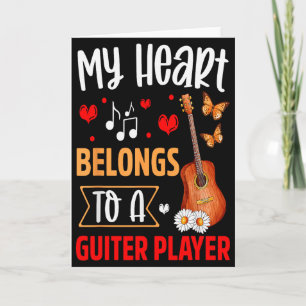 Tarjeta Amo a mi esposo guitarrista regalos para esposas V