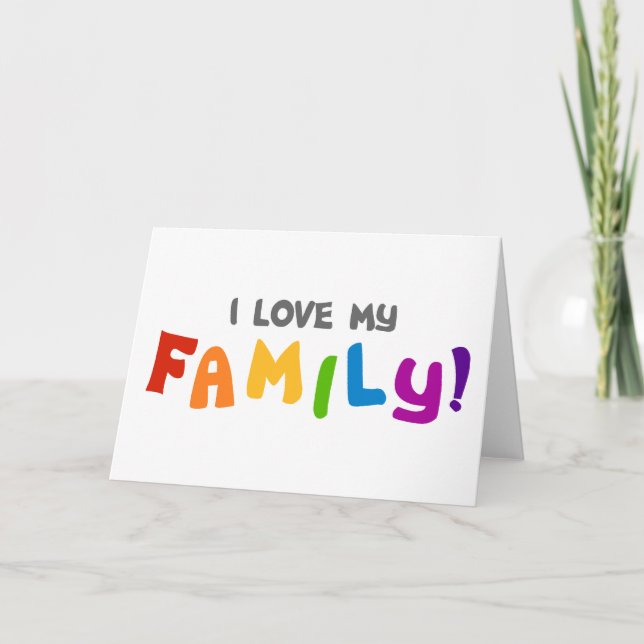 Tarjeta Amo A Mi Familia (Anverso)
