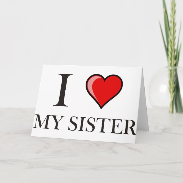 Tarjeta Amo a mi hermana (Anverso)