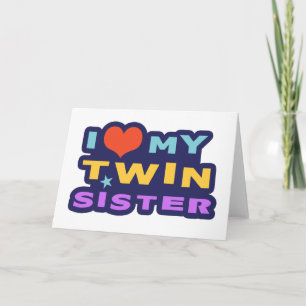 Tarjeta Amo a mi hermana gemela