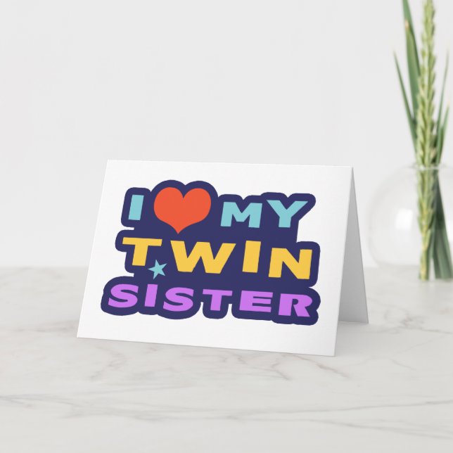 Tarjeta Amo a mi hermana gemela (Anverso)