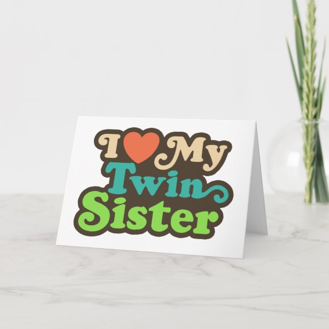 Tarjeta Amo a mi hermana gemela (Anverso)