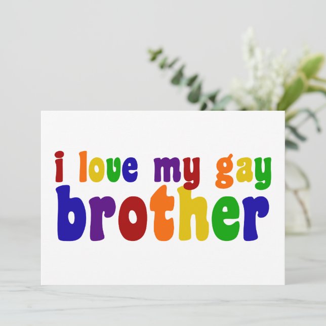 Tarjeta Amo A Mi Hermano Gay (Anverso de pie)