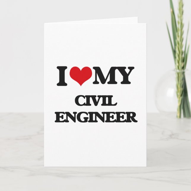 Tarjeta Amo a mi Ingeniero Civil (Anverso)
