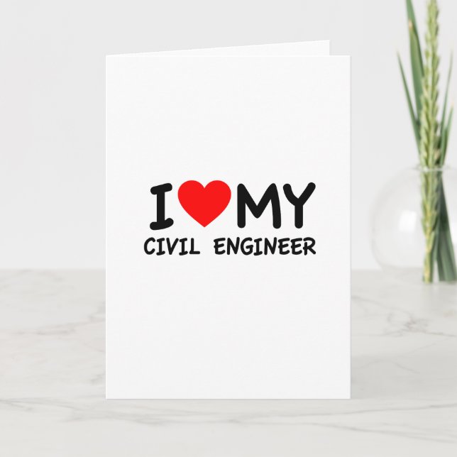 Tarjeta Amo a mi ingeniero civil (Anverso)