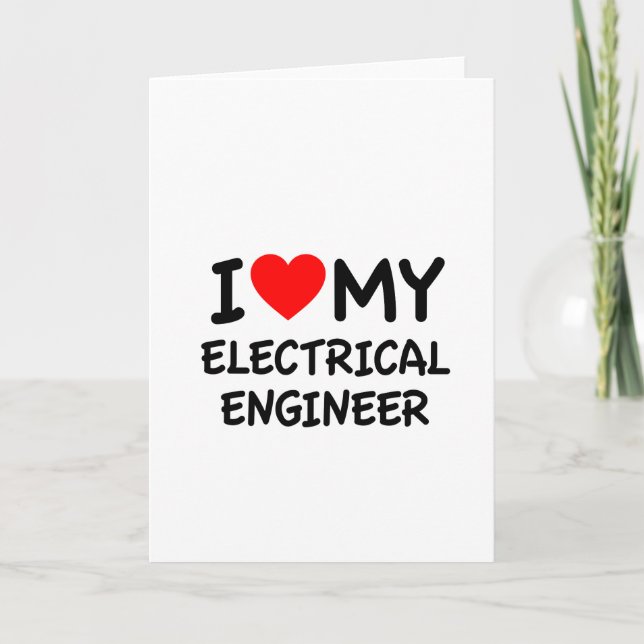 Tarjeta Amo a mi ingeniero eléctrico (Anverso)