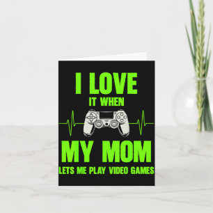 Tarjeta Amo a mi mamá jugador de videojuegos adolescentes 