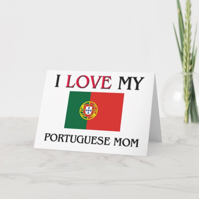 Tarjeta Amo a mi mamá portuguesa (Anverso)