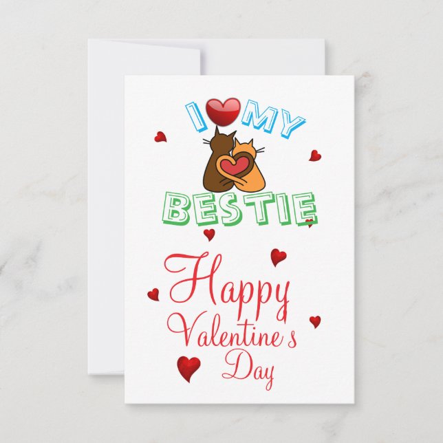 Tarjeta Amo a mi mejor amiga corazón (Anverso)