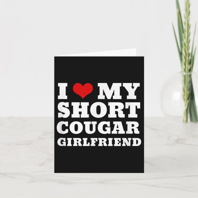 Tarjeta Amo a mi novia cougar baja I Heart My Cougar (Anverso)