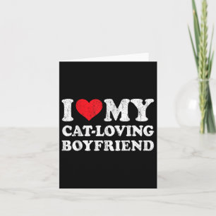 Tarjeta Amo a mi novio amante de los gatos, divertida novi