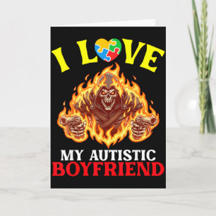 Tarjeta Amo a mi novio autista Flaming Reaper Autismo