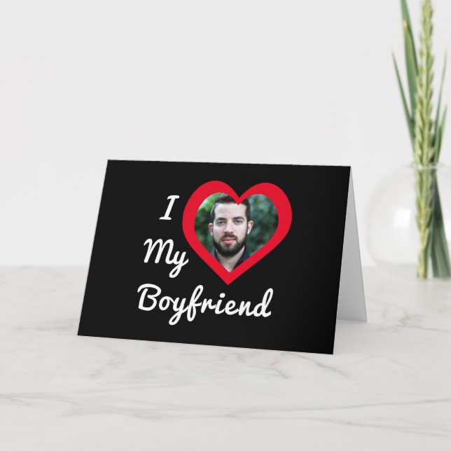 Tarjeta Amo a mi novio Bae Foto personalizada personalizad (Anverso)