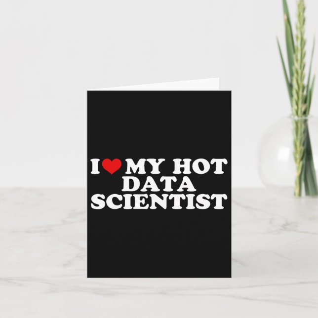 Tarjeta Amo a mi novio científico de datos caliente Pareja (Anverso)