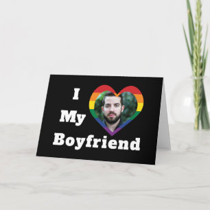 Tarjeta Amo a mi novio Orgullo Gay LGBTQ Foto Personalizad