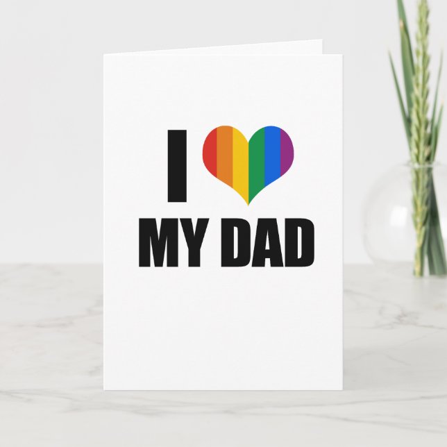 Tarjeta Amo a mi padre gay (Anverso)