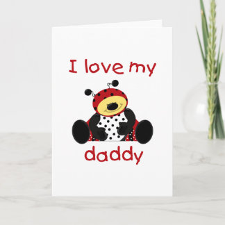 Tarjeta Amo a mi papá (niño insecto)