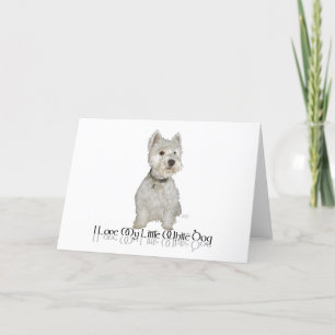 Tarjeta Amo a mi pequeño perro blanco - Westie