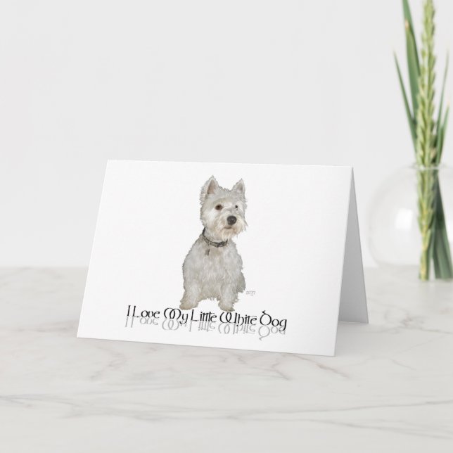 Tarjeta Amo a mi pequeño perro blanco - Westie (Anverso)
