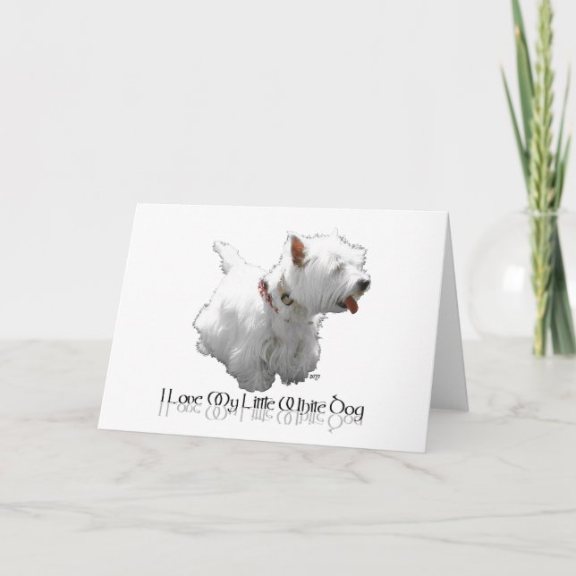 Tarjeta Amo a mi pequeño perro blanco - Westie (Anverso)