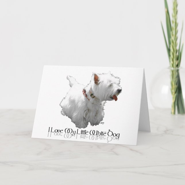 Tarjeta Amo a mi pequeño perro blanco - Westie (Anverso)