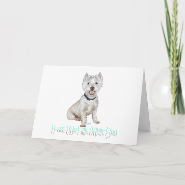 Tarjeta Amo a mi pequeño perro blanco - Westie (Anverso)