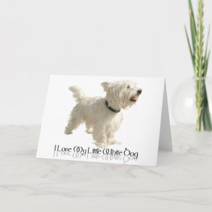 Tarjeta Amo a mi pequeño perro blanco - Westie