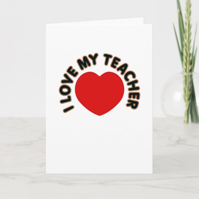 Tarjeta Amo a mi profesor (corazón) (Anverso)