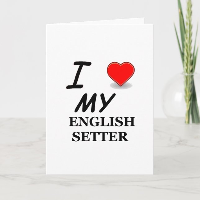 Tarjeta Amo a mi setter inglés (Anverso)