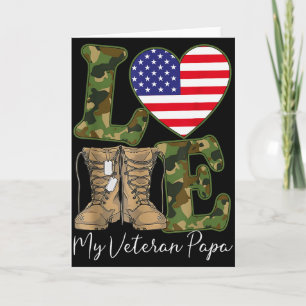 Tarjeta Amo a mi veterano papá Orgulloso abuelo militar Es