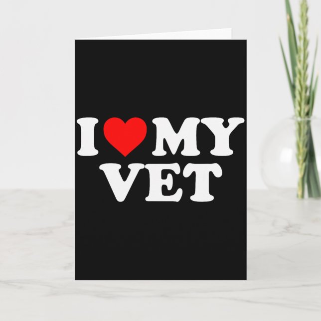 Tarjeta Amo a mi veterinario - Corazón Rojo (Anverso)