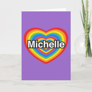 Tarjeta Amo a Michelle. Te amo, Michelle. Corazón