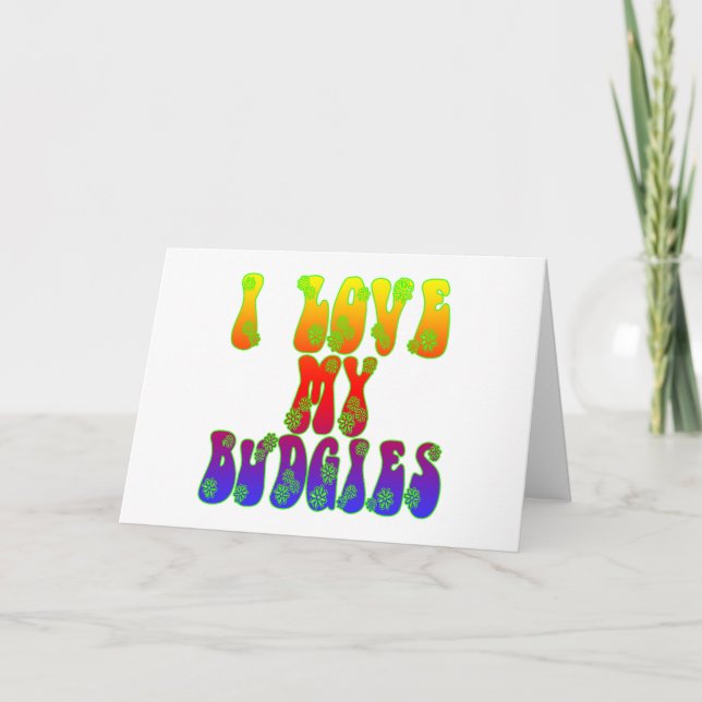 Tarjeta Amo A Mis Budgies (Anverso)